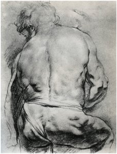 De achterkant van een naakte man, ca. 1610 1958 door Unbekannt