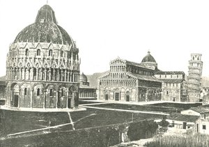 De Doopkapel, Kathedraal en Scheve Toren, Pisa, Italië, 1895 door Unbekannt