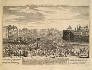 De onthoofding van de Jacobitische rebellen op Tower Hill, 1746 door Unbekannt