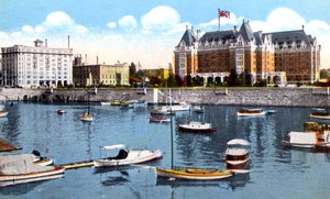 Het Belmont-gebouw, Union Club en Empress Hotel, Victoria, British Columbia, Canada door Unbekannt