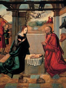 De geboorte van Christus en de annunciatie aan de herders
