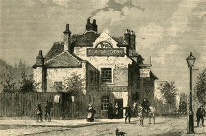 De Zwarte Leeuw, Church Street, Chelsea, in 1820 door Unbekannt