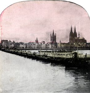 De Brug van Boten over de Rijn, Keulen, Duitsland, begin 20e eeuw door Unbekannt