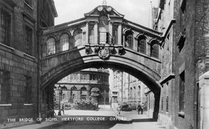 De Brug der Zuchten, Hertford College, Universiteit van Oxford, Oxford, begin 20e eeuw door Unbekannt