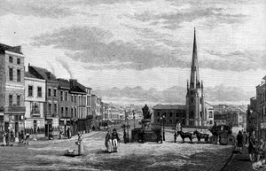 The Bull Ring, met St Martins Church, Birmingham, 1812 door Unbekannt