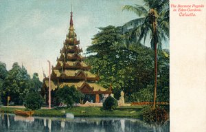 De Birmese pagode in Eden-Gardens, Calcutta, ca. 1900 door Unbekannt