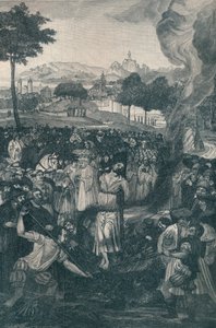 De verbranding van John Huss door de Raad van Konstanz, 6 juli 1415, 1907 door Unbekannt