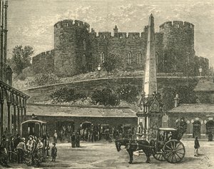 Het kasteel, vanaf het treinstation door Unbekannt
