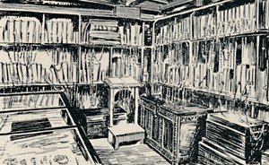 De geketende bibliotheek in Wimborne, 1929