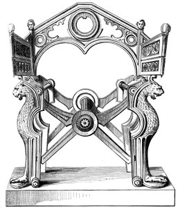 De stoel van Dagobert, 7e eeuw, 1849 door Unbekannt