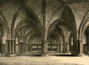 De Kerk van Sint-Faith, De Crypte van Oude Sint-Paulus, naar een tekening van Hollar, 1897 door Unbekannt