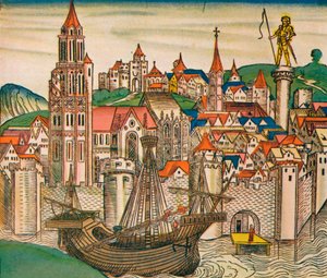 De stad Treviso met een kraak, 1493