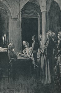 Het burgerlijk huwelijk van Napoleon en Josephine, 9 maart 1796, 1896 door Unbekannt