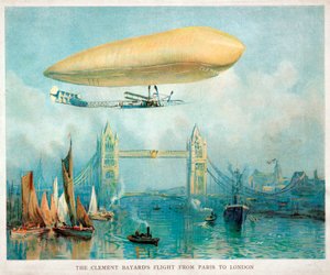 De vlucht van de Clement-Bayard van Parijs naar Londen, ca. 1908 door Unbekannt