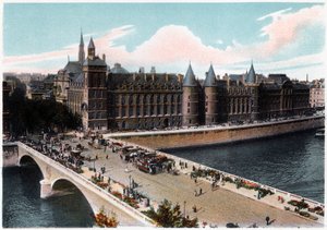De Conciergerie en de Pont Neuf, Parijs, ca. 1900