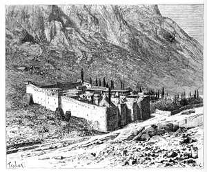 Het klooster van St. Catherine, Sinaïberg, Egypte, 1895