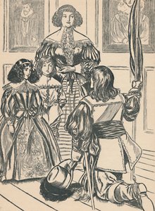 De gravin ontvangt de banieren, ca. 1907 door Unbekannt