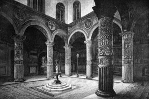 Het hof van het Palazzo Vecchio, Florence, Italië door Unbekannt