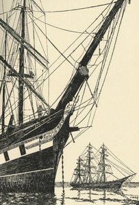 De Cutty Sark 1869, in de Haven van Falmouth, 1938 door Unbekannt