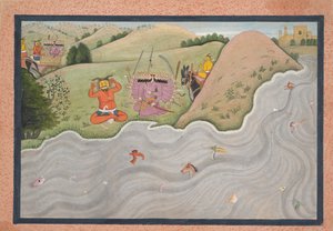 De Demon Marichi Probeert Ravana te Weerhouden... uit een verspreide Ramayana serie