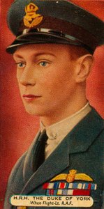 De hertog van York toen hij een Flight Lieutenant was in de RAF, ca. 1918