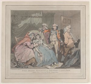 De stervende patiënt, of het laatste honorarium van de dokter, 1 april 1786 door Unbekannt