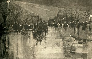 Het elektrische licht op Madison Square, New York, op een bewolkte avond, 1882 door Unbekannt
