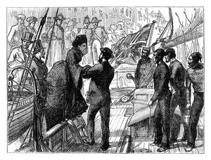 De Keizerin van de Fransen aan boord van de Gazelle, 1870 laat 19e eeuw