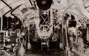 De Machinekamer van een Hollandse Onderzeeër, ca. 1916 door Unbekannt