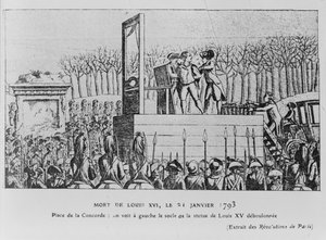 De executie van Lodewijk XVI op de Place de la Révolution op 21 januari 1793, ca. 1793 door Unbekannt