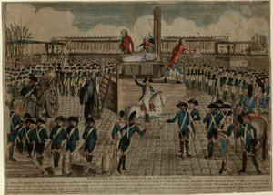 De Executie van Marie Antoinette op de Place de la Revolution op 16 oktober 1793 door Unbekannt
