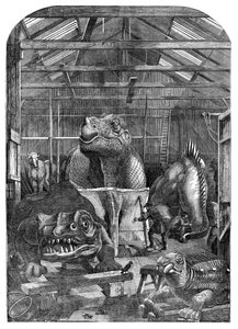 De uitgestorven dieren modelkamer in Crystal Palace, Sydenham, 1853 door Unbekannt