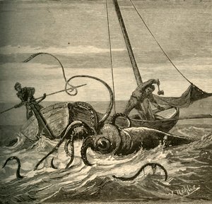 De Vissers Strijden met de Reuzeninktvis, 1881 door Unbekannt