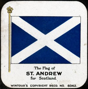 De vlag van Sint Andreas voor Schotland, ca. 1910