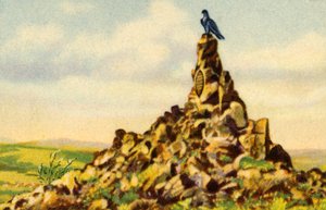 Het Fliegerdenkmal, monument op de Wasserkuppe, Hessen, Duitsland, 1932 door Unbekannt
