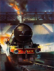 De Flying Scotsman, beroemde locomotief nr. 4472, vertrekt van Kings Cross, 1935 door Unbekannt