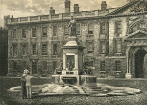 De fontein, Kings College, Cambridge, eind 19e eeuw door Unbekannt