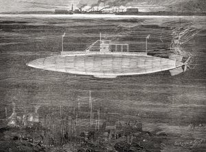 De Franse marineonderzeeër Gustave Zédé, gelanceerd in 1900 door Unbekannt