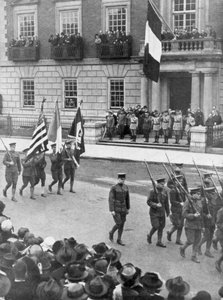 De Franse militaire missie naar Amerika, de Harvard Club, Boston, Massachusetts, VS, 1917