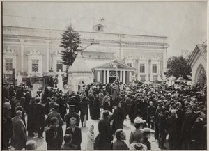 De begrafenis van Anton Tsjechov op de Novodevitsjibegraafplaats, 22 juli 1904, 1904 door Unbekannt