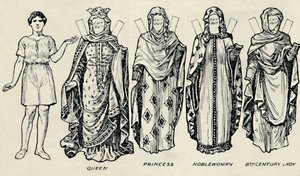 De galerij van Britse kostuums: Hoe de mensen zich kleedden in de Angelsaksische tijd, ca. 1934