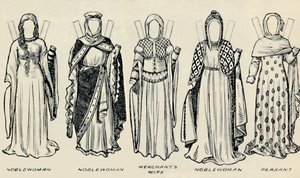 De galerij van historische kostuums: De jurken gedragen in de tijd van Richard I, c1934