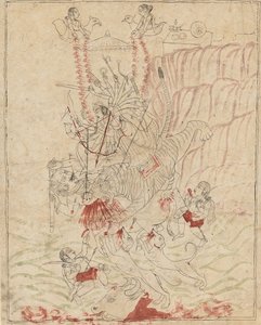 De godin Durga die de buffeldemon doodt, Mahisha Mahishasura Mardini, ca. 1760