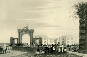 De Gouverneur-Generaal en Lijfwacht buiten het Regeringshuis, 1820, 1925