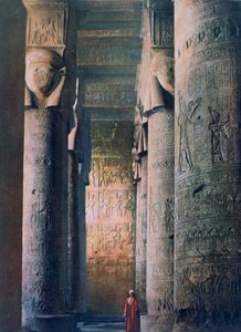De grote hal, tempel van Hathor, Dendera, Egypte, 20e eeuw door Unbekannt