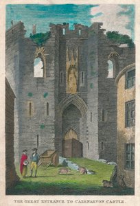 De grote ingang van Caernarvon Castle, 1808 door Unbekannt