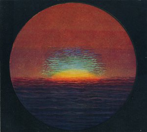 De Groene Flits bij Zonsondergang, Zeldzaam Prismatisch Kleurenspectrum Gebroken door de Atmosfeer, ca. 1935