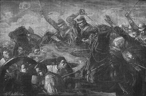 De Wachten die de Kanonnen bij Kassassin Aanvallen, c1882
