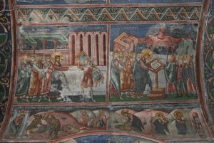 De genezing in Kafarnaüm en andere scènes uit het leven van Christus door Unbekannt