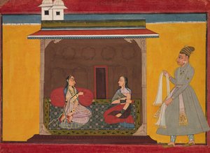 De heldin die trouw wordt bemind: Blad uit een Rasamanjari, ca. 1710